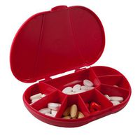 GMS Large Travel Size 8 Compartment Pill Organizer, Holds up to 150 Pills (Actual Size: 6.0"w X 4.0"d X 1.2"h) made in USA