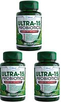 ULTRA-15 Probiotics 15 Billion for Women and Men Organic Vegan lactobacillus acidophilus Help Align Your Gut Health with Prebiotics Capsules (3 Pack)