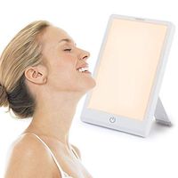 Vekkia Natural Spectrum Light Therapy Lamp 10000Lux, Featured 3-Color Warm/Sunlight/White, Infinite Brightness Levels Happy Light, UV Free/Smart Timer/Touch Control. Improve Sleep, Mood, Focus, Energy