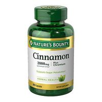 Nature's Bounty Cinnamon 2000 mg Plus Chromium Capsules - 60 ct, Pack of 6