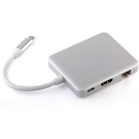 Type C to USB 3.0, Power Delivery 4K HDMI, RJ45 Ethernet,PD Adapter Type-c Hub for MacBook Huawei P20 Pro Mate 10 (Sliver)