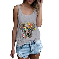 Futurelove ⭐ Women's Elephant Print Tank Top, Cute Tank Tops for Women Sleeveless Running Tank Top Exercise Gym Shirts