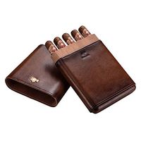 Humidors 5 Sticks Cigar Portable Humidifier Travel Cigar Sets Cigar Moisturizing Holster Moisturizing Tube Gift (Color : Brown, Size : 3.51814cm)