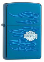 Personalized Zippo Harley-Davidson Ghost Blue Flames Wind Proof Oil Lighter Free Engraving. (20711)