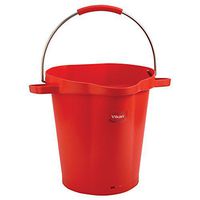 Vikan 56924 Pail, 5 gal, PP/SS, Red