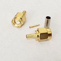 2pc SMA male plug RF coax connector straight crimp for RG316 RG174 goldplated Good Quality Fast USA Shipping