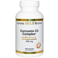 California Gold Nutrition, Curcumin C3 Complex with BioPerine, Inflammation Support Formula, 500 mg, 120 Veggie Capsules, Milk-Free, Gluten-Free, Soy-Free, Sugar-Free, Vegetarian, Wheat-Free, CGN