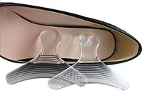 4 Pairs Silicone Transparent Humanoid T Shape Insole Heel Inserts Support Pads Protector Heel Pain Relief Cushion Shock Absorb Pads