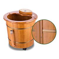 Foot Massagers Foot Bath Oak Foot Bath Foot Bath Barrel Footbath Wooden Barrel Automatic Heated Massage Home deep Barrel Suitable for Home Massage Tools (Color : Brown, Size : 41.541.541.5cm)