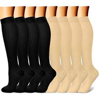 CHARMKING Compression Socks 15-20 mmHg is BEST Graduated Athletic & Medical for Men & Women Running, Travel, Nurses, Pregnant - Boost Performance Blood Circulation & Recovery(Large/X-Large,Black Nude)