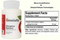 Omnivits Oregano Extract Micro – Emulsion SR | 50mg Emulsified Oregano Oil from Leaf| Carvacrol Thymol | Powerful Antioxidant | Healthy Digestive Flora & Microbial Balance | Sustained Release | 120T