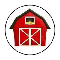 HotSaleStore Sticker Seals 48 Red Barn !! Envelope Seals Labels Stickers 1.2" Round