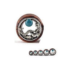 Natural Wood Flesh Tunnel Double Flared Ear Stretcher Saddle Plugs Gauge 8mm - 20mm (Brown, 8mm)