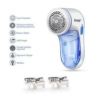 Fabric Shaver-Innoo Tech Electronic Lint Remover, Fabric Clothes Shaver with 2 Extre Replaceable Stainless Steel 3-Blades, Wireless and Rechargeable Lint Pills and Fuzz Remover, Automatical Protection