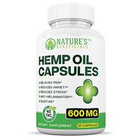 Organic Hemp Oil Extract Capsules 600mg - Ultra Premium Pain Relief Anti-Inflammatory, Stress & Anxiety Relief, Joint Support, Sleep Aid, Omega 3 6 9, Non-GMO Ultra-Pure CO2 Extracted