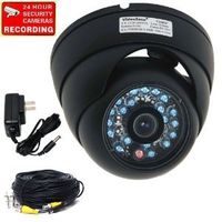 VideoSecu Dome Security Camera CCD 480TVL 3.6mm Lens Outdoor CCTV Infrared Night Wide Angle Vandal-proof 20 IR LEDs for Home Video DVR Surveillance with Free Power Supply and Video Power Cable CF8