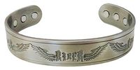 Motorcycle Biker Harley Antique Solid Copper Magnetic Therapy Cuff Silver