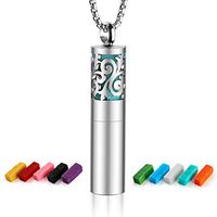 Maromalife Diffuser Necklace Essential Oil Container Pendant Necklace 316L Stainless Steel Aromatherapy Locket Anxiety Whistle Necklace Gift for Men/Women