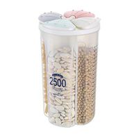Accuyc Cereal Storage Container Set, BPA Free Plastic Airtight Food Storage Containers with Lids for Cereal, Snacks and Fruit for Keeping Food Dry & Fresh (Cereal Storage Containers 4 Space)