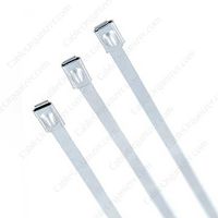 Hellermann Tyton MBT8H-S Stainless Steel Tie, 7.9" Long, 450lb Tensile Strength, SS304, Metal (Pack of 50)