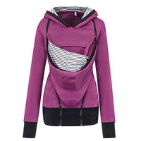 Psunrise Camisa Women Maternity Tops Plus Size Baby Pouch Carrier Hoodies Kangaroo Zipper Pregnancy Coat(Hot Pink, S)