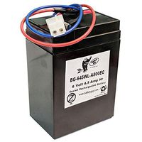 6v 4.5Ah Rechargeable Sealed Lead Acid (Rechargeable SLA) Battery with Wire Leads and A800ec Connector~ BG-645F1WL