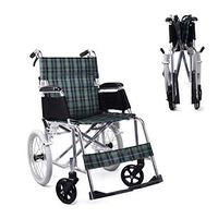 WenFei shop Portable Transport Wheelchair,Manual Folding Wheel Chair with Hand Brake Pedal Comfortable Armrest Seat for for Elderly, Handicapped, and Disabled Use Trolley