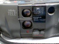 Olympus Infinity Tele 35mm Film Camera Olympus Biaxial Optical System Tele:70mm Wide:35mm w/ Olympus Lens 35mm/70mm Auto Focus Flash Ready 35mm Film Camera (Grey Color Version)