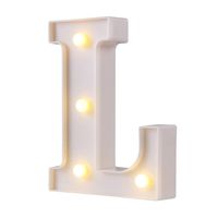 LED Marquee Letter Lights, 26 Alphabet Light Up Letters Sign Perfect for Night Light Wedding Birthday Party Home Bar Decoration Christmas Lamp(White,L)