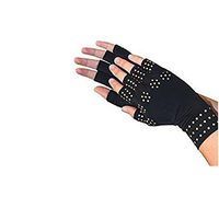 Arthritis Compression Gloves with Magnets Magnetic Therapy Gloves Semi Fingerless (Black)