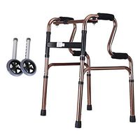 Walkers for Seniors with Seat Auxiliary Walker Fracture aid Elderly armrest Disabled, Obese Patients Walking Frame Height Adjustable Rolling Walkers (Color : Metallic, Size : #2)