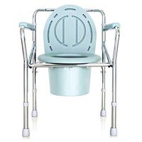 XWZJY Handicap Toilet Seat Elderly Folding Bedside Commode Seat with Safety Steel Frame 3 in 1 Shower Chair Bathroom Support for Adults