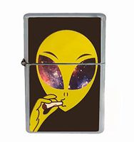 Customized Collectables Alien Smoking Funny Flip Top Oil Cigarette Lighter