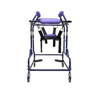 GY Adult Walker Multifunctional Lower Limb Training Walking Stand Elderly Walker Adjustable Height Rehabilitation Training Equipment Medical Supplies (Color : Purple)