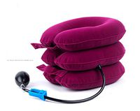 Effortsmy Neck Traction Device - Three Layers Full Velvet Inflatable Cervical Traction Pillow - Fast Neck Pain Relief - Neck Support, Neck Brace, Neck Collar, red