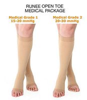 Runee Open Toe Medical Package - Grade 1 And Grade 2 Compression Sock Knee High