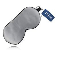 DiLan Eye Mask Sleeping, 100% Natural Silk Sleep Mask Super Smooth Comfortable Solid Color Mask Blindfold with Adjustable Strap for Women, Men, Kids, Travel, Naps (Silver Gray)