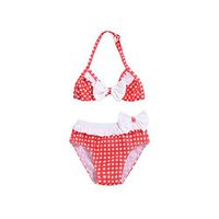 heavKin 0-2Y Infant Baby Girls Sling Bikini 2Pcs Set Summer Bowknot Grid Print Beach Swimsuit (Red, 6-12 Months)