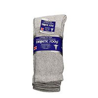 Physicians Approved Diabetic Socks Crew Unisex 3, 6 or 12-Pack (9-11 Women/Men Size, 3 Pairs Grey)