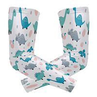 Men's UV Protection Arm Sleeve Childish with Cute Dinosaurs Blue Compression Arm Sleeve, Skin Protection Cooler Cycling Sleeves for Outdoor Activities to Cover Arms