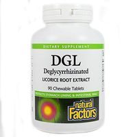 DGL Licorice Root Extract, 90 Chewable Tabs by Natural Factors (Pack of 4)