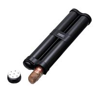 Humidors Two-Pack Cigar Portable Cigar Moisturizing Tube Carbon Fiber Moisturizing Tube Travel Cigar Set Cigar Moisturizing Sleeve with Humidifier (Color : Black, Size : 19.55.52cm)