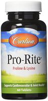 Carlson - Pro-Rite, Free-Form L-Proline & L-Lysine, Cardiovascular Health, Joint Support & Collagen Formation, 60 Tablets