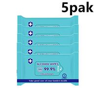 Alcohol Detergent Wipes,(Easy to Carry) Large Wet Wipes(8"x6"),75% Super Soft Alcohol Wipes for All-Purpose Cleaning ，50Wipes（5pack，10 Wipes per Pack)