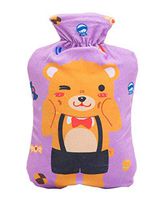 1000ML Classic PVC Cold or Hot Water Bottle with Soft Plush Cover - Yellow Bear