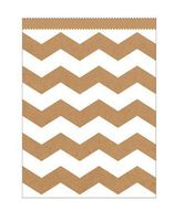 Club Pack of 120 Kraft Natural Brown and White Chevron Striped Large Decorative Paper Party Treat Bags 8.75"