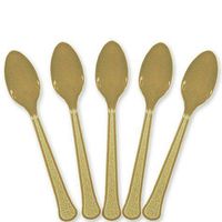 Extra Heavy Weight Plastic Spoons | 20ct (Gold)