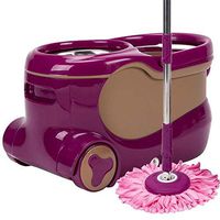 Spin Mop and Bucket with 1 Microfiber Mop Heads Floor Cleaning Easy Rotating Mops,Bucket Rotary Mop Double Drive The towel to Squeeze The Barrel Automatically Dragging The towing Cloth (Color : D)
