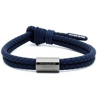 Power Ionics Weave Ion Bracelet Waterproof Band Mens Power Germanium Sports Fashion Health Bracelet for Women (Navy/GunGray Bead)