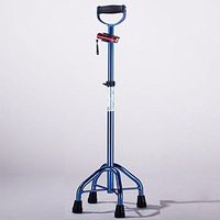 HXZXH Adjustable Big Quad Cane Lightweight Walking Canes Walking Stick for Men and Women Hand Crutch with Ring Handle Crutches with LED Light Fashionable Sturdy Stable Blue